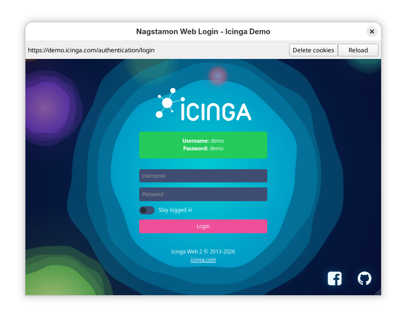 Browser login window